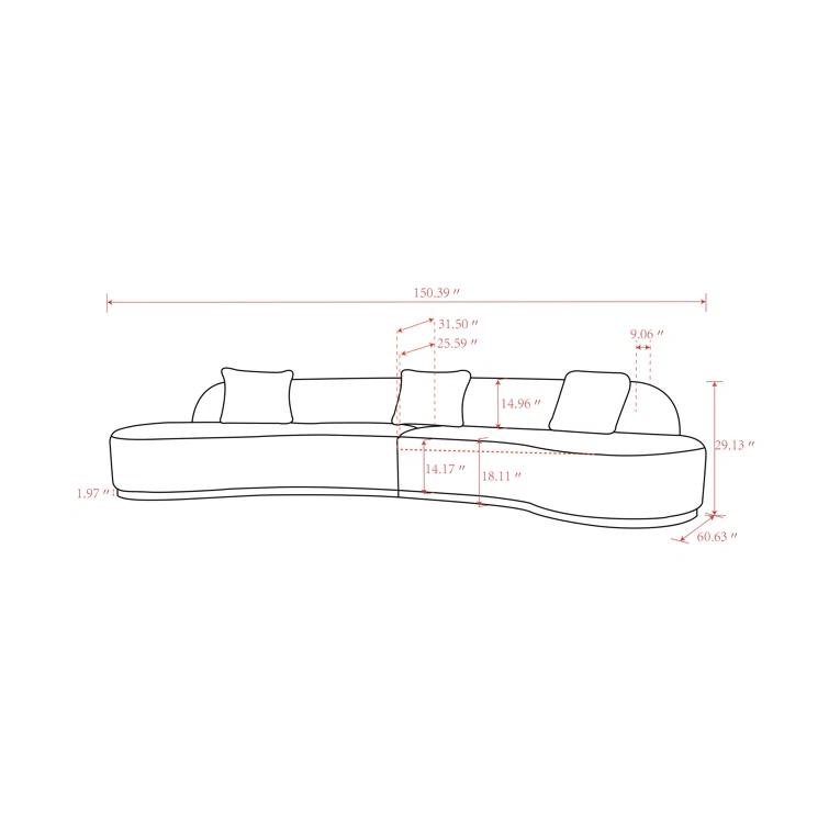 Simona 150.39'' Upholstered Sofa