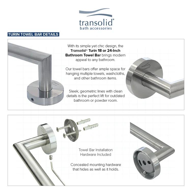 Transolid TTB18-BS Turin 17.75'' 1 Wall Towel Bar