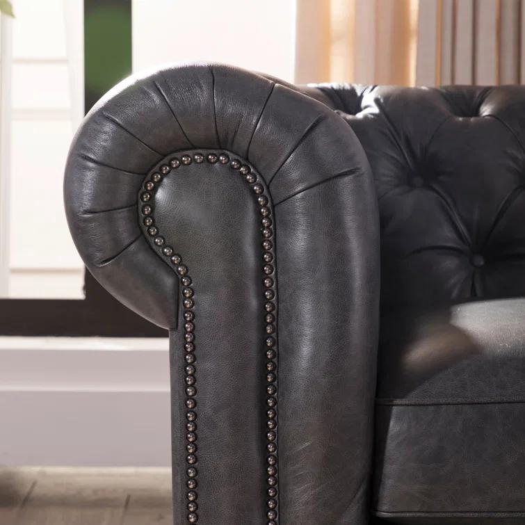 Freddie 95'' W Leather Sofa