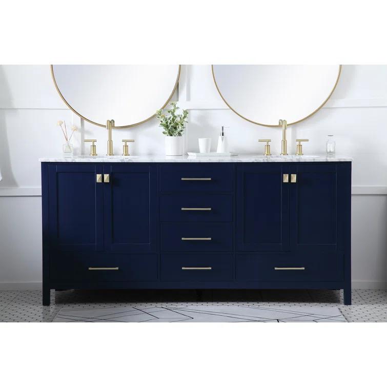 Lamborn 72'' Double Bathroom Vanity with Engineered Marble Top