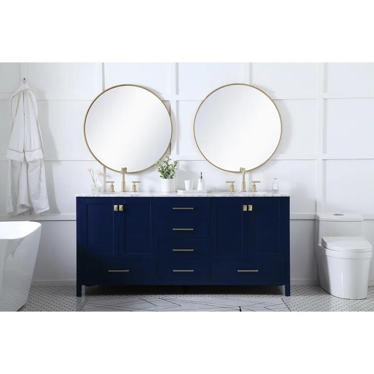 Lamborn 72'' Double Bathroom Vanity with Engineered Marble Top