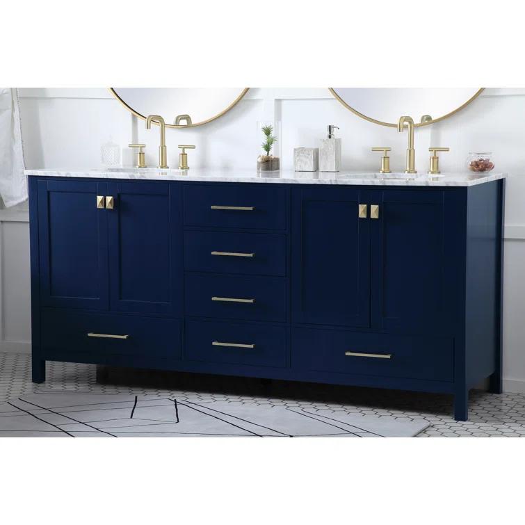Lamborn 72'' Double Bathroom Vanity with Engineered Marble Top