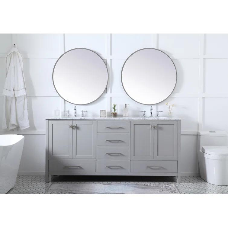 Lamborn 72'' Double Bathroom Vanity with Engineered Marble Top