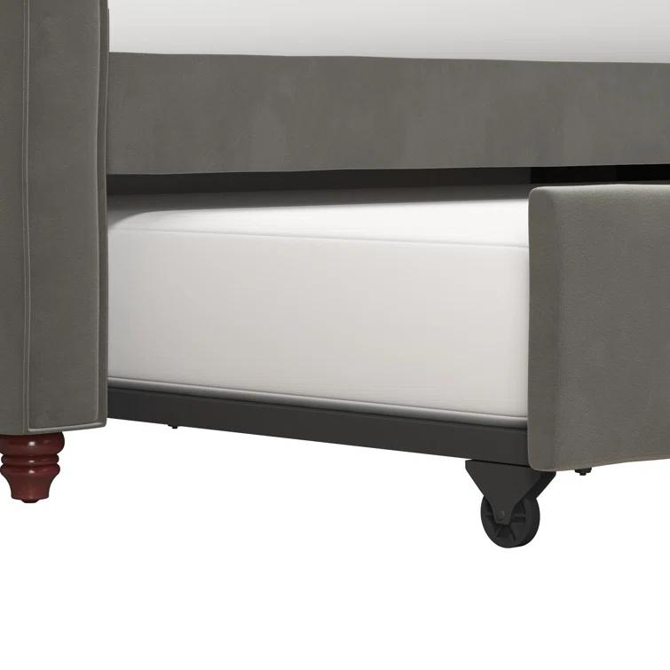 Vintage Upholstered Daybed with Trundle