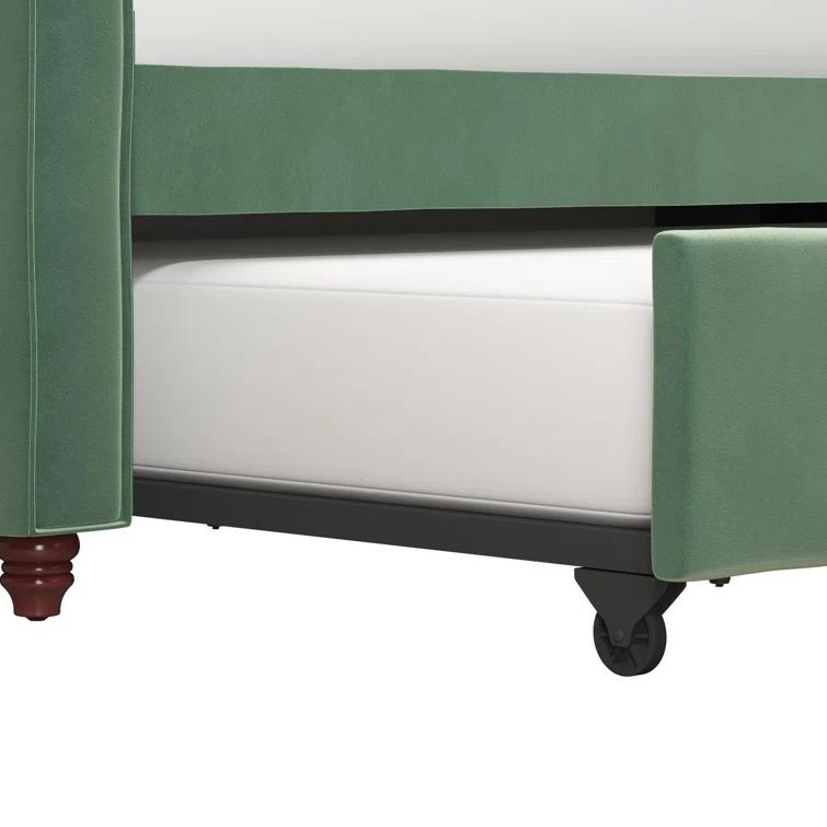 Vintage Upholstered Daybed with Trundle