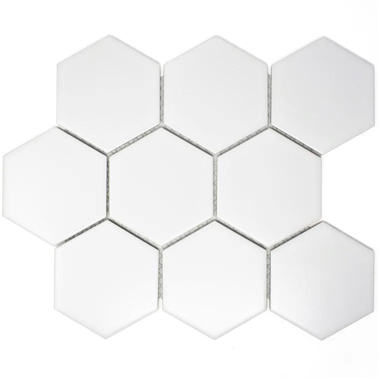 Supreme Tile Porcetile 10.08 in. x 11.64 in. Honeycomb Matte Porcelain Mosaic Wall and Floor Tile