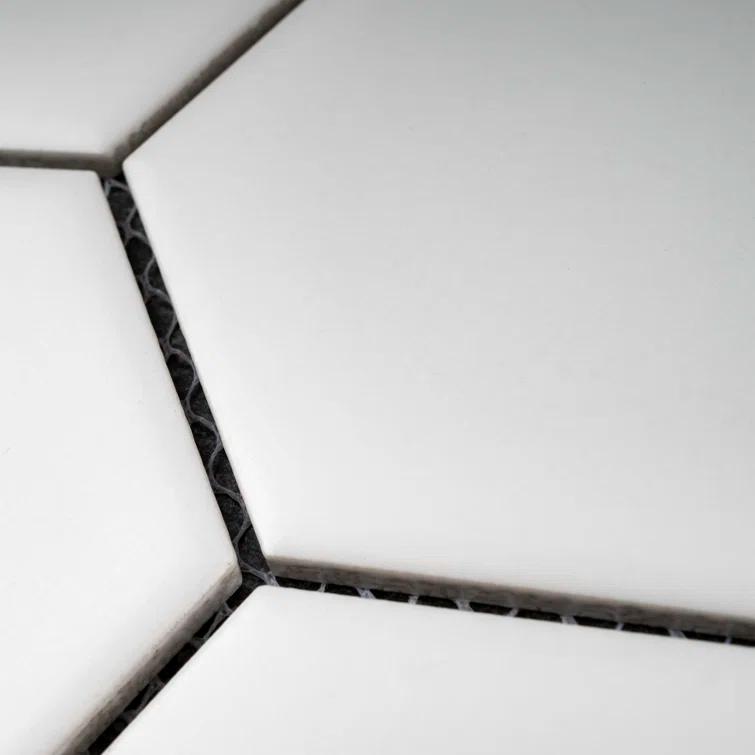 Supreme Tile Porcetile 10.08 in. x 11.64 in. Honeycomb Matte Porcelain Mosaic Wall and Floor Tile