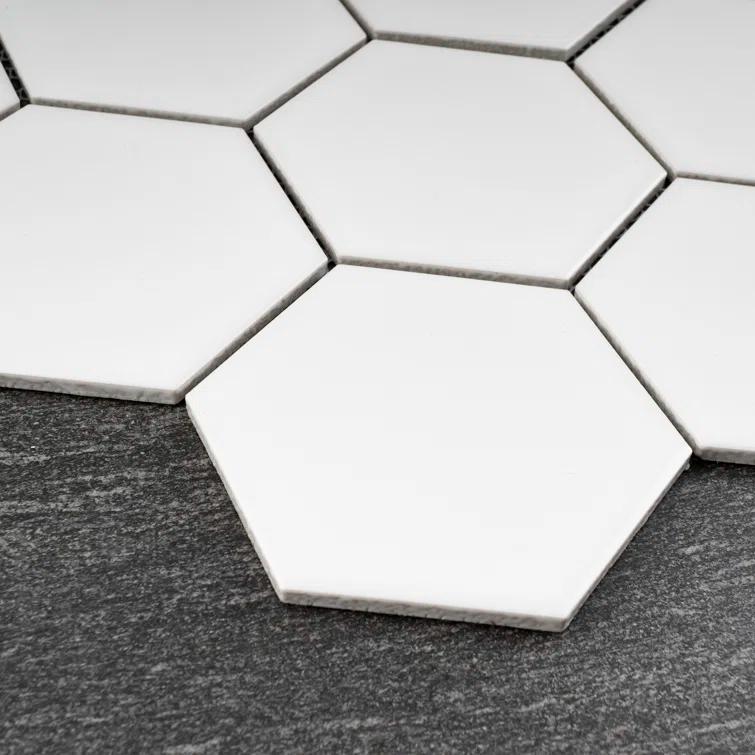 Supreme Tile Porcetile 10.08 in. x 11.64 in. Honeycomb Matte Porcelain Mosaic Wall and Floor Tile