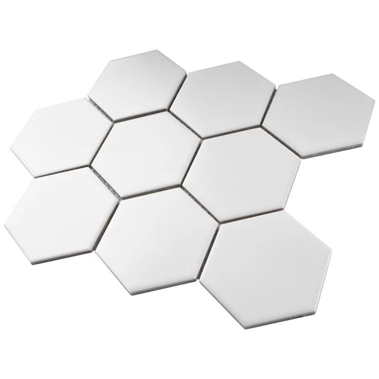 Supreme Tile Porcetile 10.08 in. x 11.64 in. Honeycomb Matte Porcelain Mosaic Wall and Floor Tile