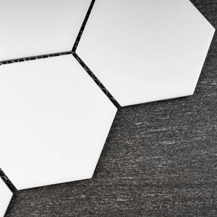 Supreme Tile Porcetile 10.08 in. x 11.64 in. Honeycomb Matte Porcelain Mosaic Wall and Floor Tile