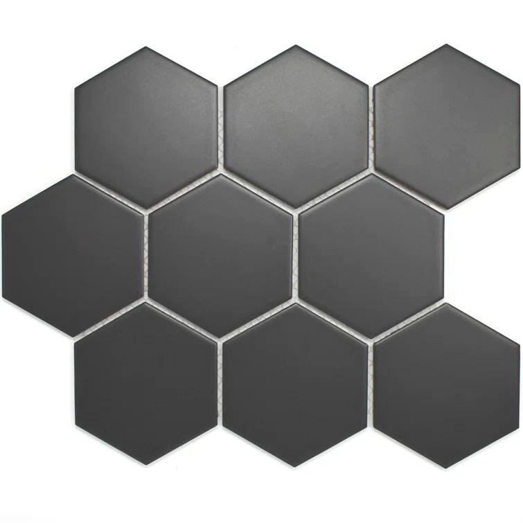 Supreme Tile Porcetile 10.08 in. x 11.64 in. Honeycomb Matte Porcelain Mosaic Wall and Floor Tile