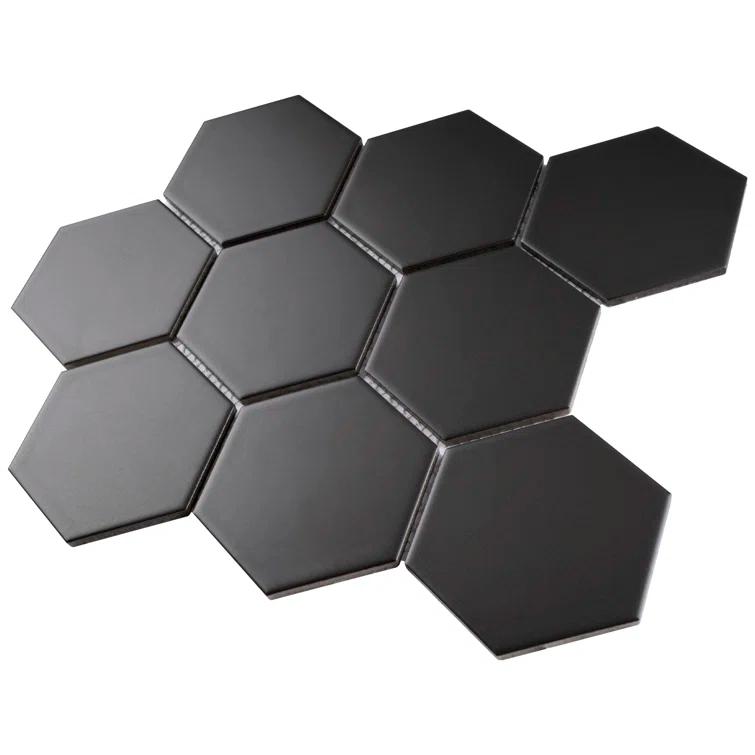Supreme Tile Porcetile 10.08 in. x 11.64 in. Honeycomb Matte Porcelain Mosaic Wall and Floor Tile