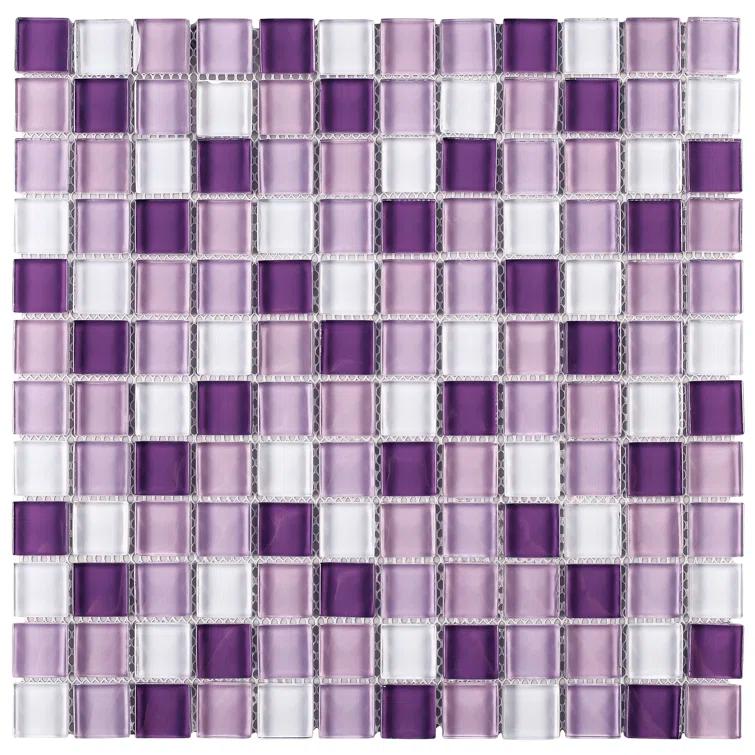 Supreme Tile Glare 11.82 in. x 11.82 in. Squares Glossy Glass Mosaic Tile