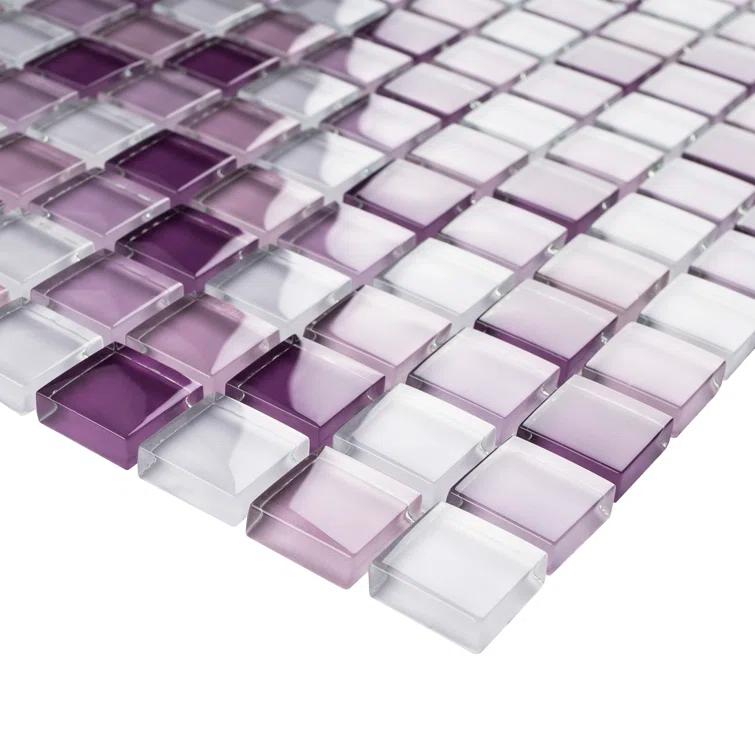 Supreme Tile Glare 11.82 in. x 11.82 in. Squares Glossy Glass Mosaic Tile