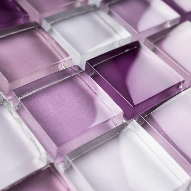 Supreme Tile Glare 11.82 in. x 11.82 in. Squares Glossy Glass Mosaic Tile