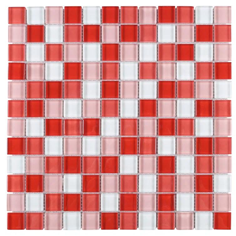 Supreme Tile Glare 11.82 in. x 11.82 in. Squares Glossy Glass Mosaic Tile