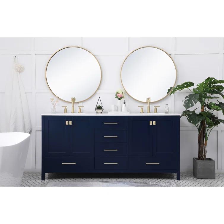 Lamborn 72'' Double Bathroom Vanity with Engineered Marble Top