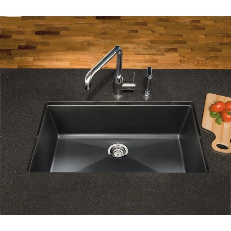 Precis SILGRANIT 32" L X 19" W Super Single Undermount Kitchen SInk