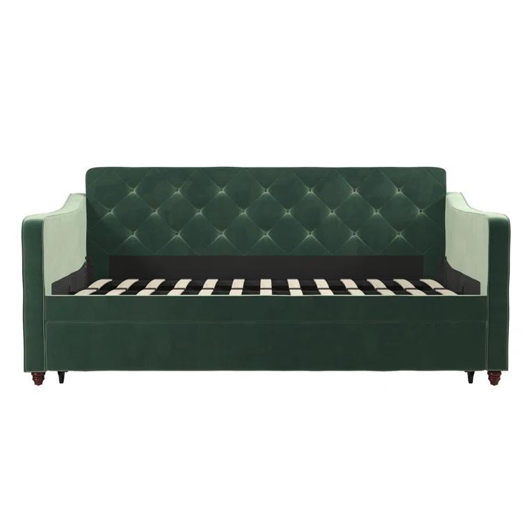 Vintage Upholstered Daybed with Trundle