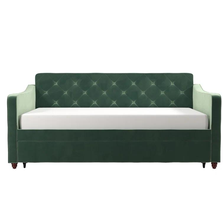Vintage Upholstered Daybed with Trundle