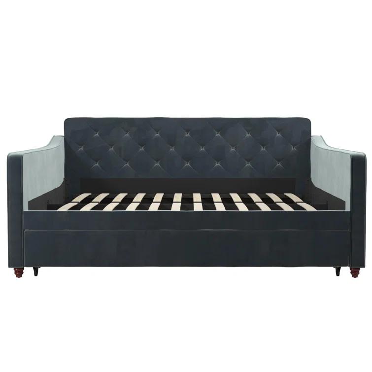 Vintage Upholstered Daybed with Trundle