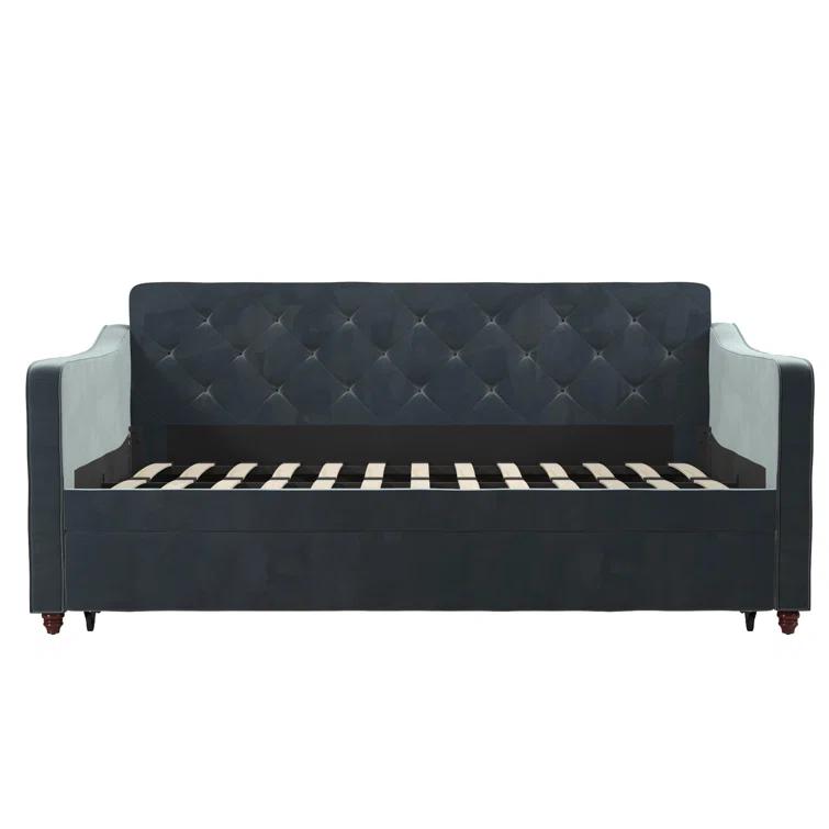 Vintage Upholstered Daybed with Trundle