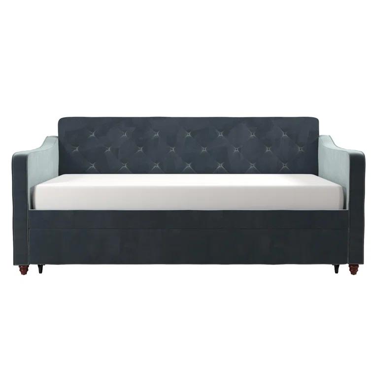 Vintage Upholstered Daybed with Trundle