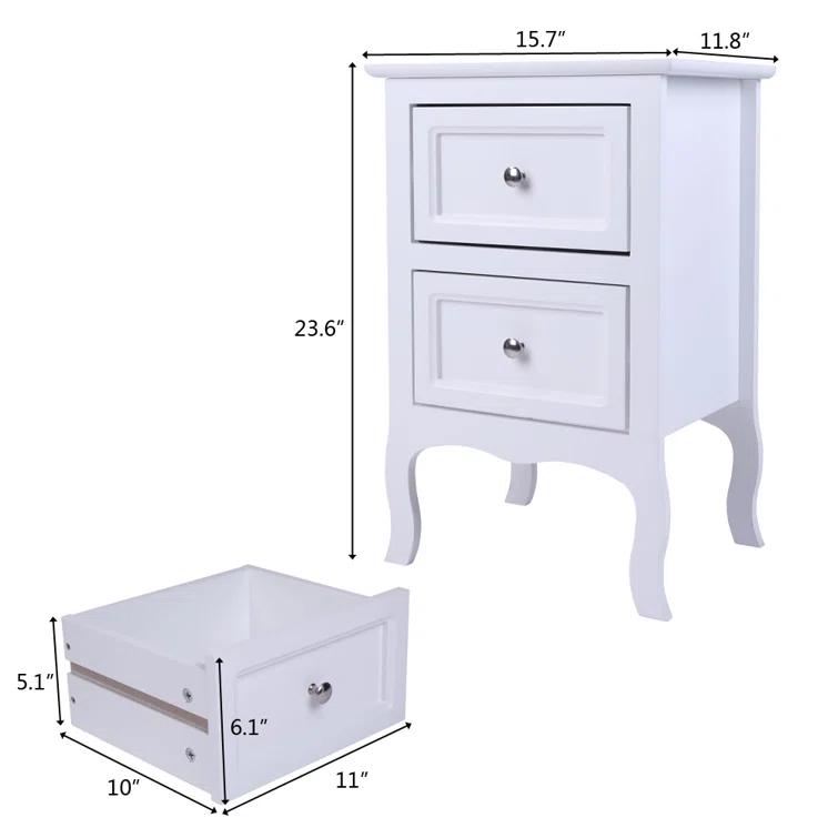 Authement 2 - Drawer Nightstand Storage Cabinet（set of 2）