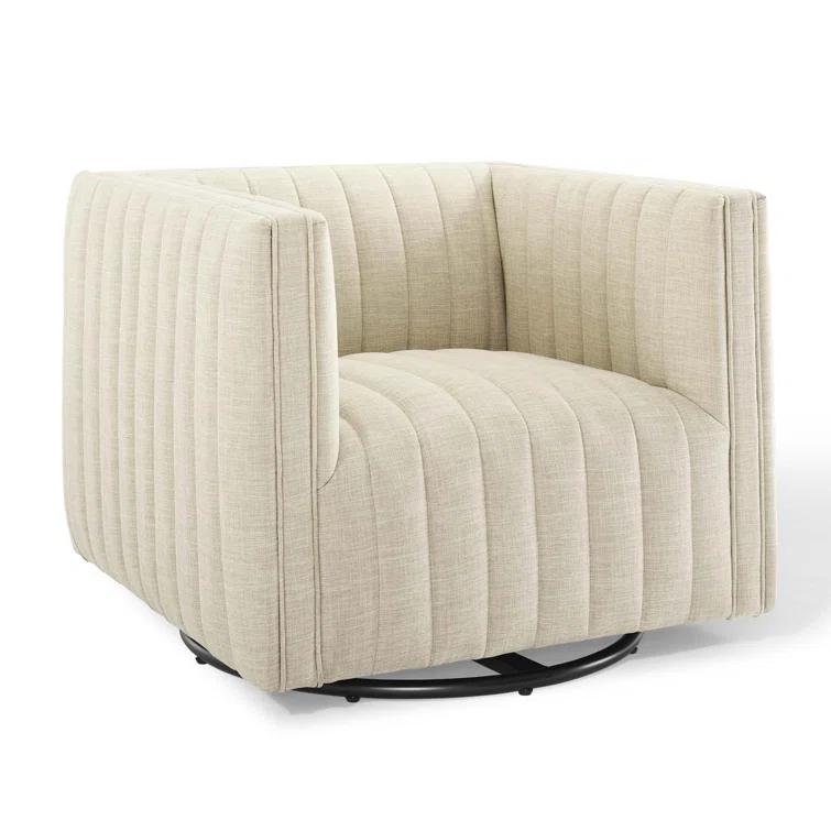 Modway Conjure Channel Tufted Performance Velvet Swivel Armchair