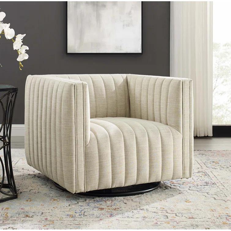 Modway Conjure Channel Tufted Performance Velvet Swivel Armchair