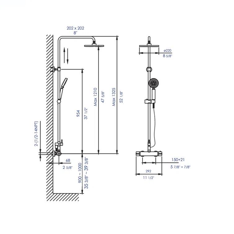 Complete Shower System with Rough in-Valve