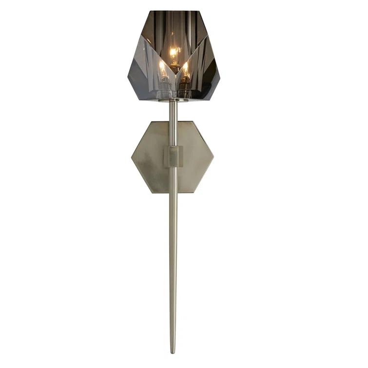 Gemma Dimmable Wallchiere Sconce in Black and Pale Brass