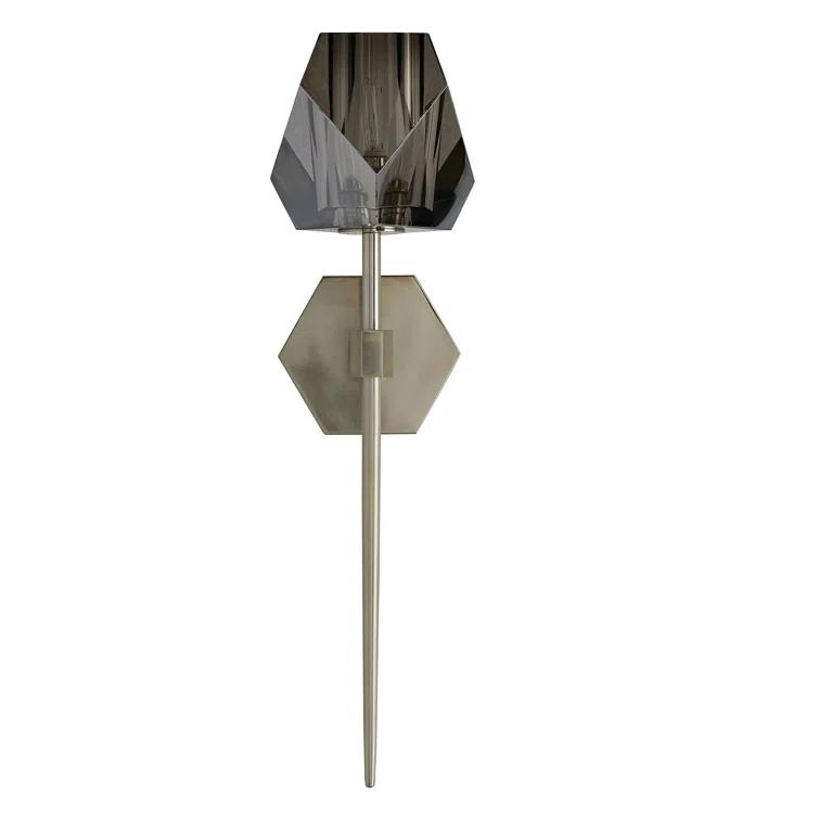 Gemma Dimmable Wallchiere Sconce in Black and Pale Brass