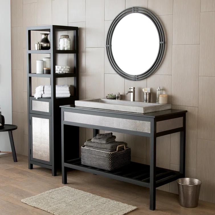Asana Transitional Beveled Bathroom Mirror