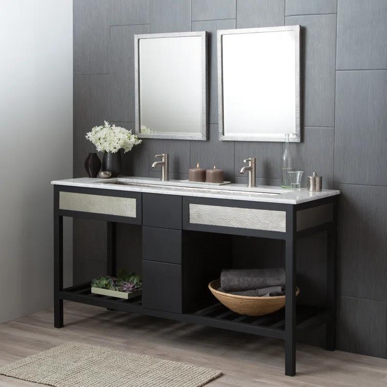 Divinity Modern and Contemporary Beveled Bathroom Mirror