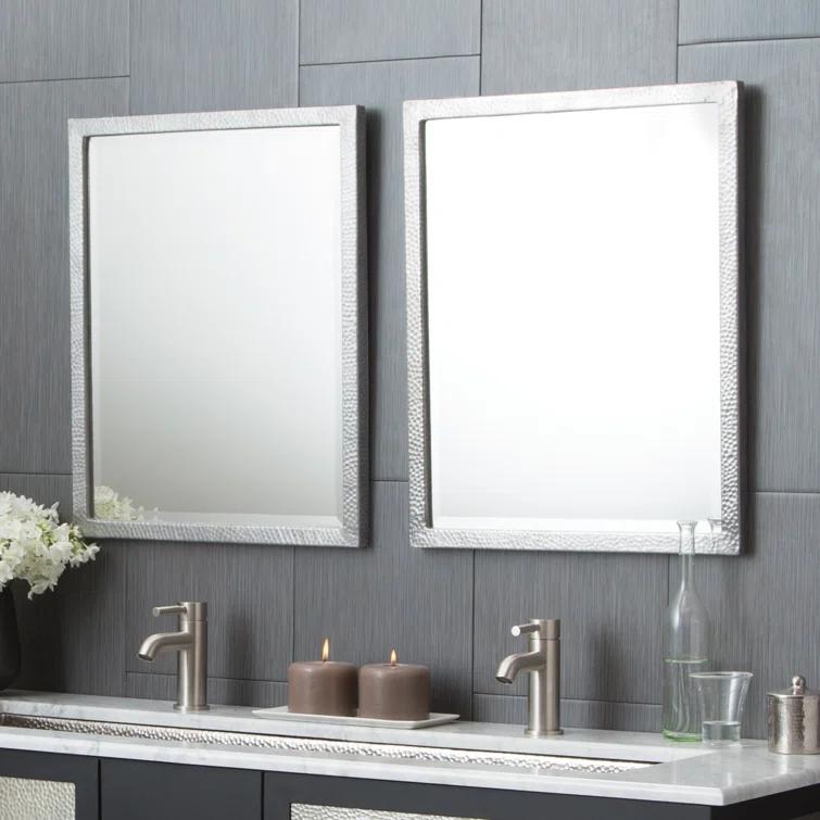 Divinity Modern and Contemporary Beveled Bathroom Mirror