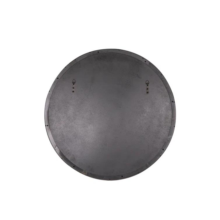 Elegant Franco 34" Round Silver and Gold Wall Mirror