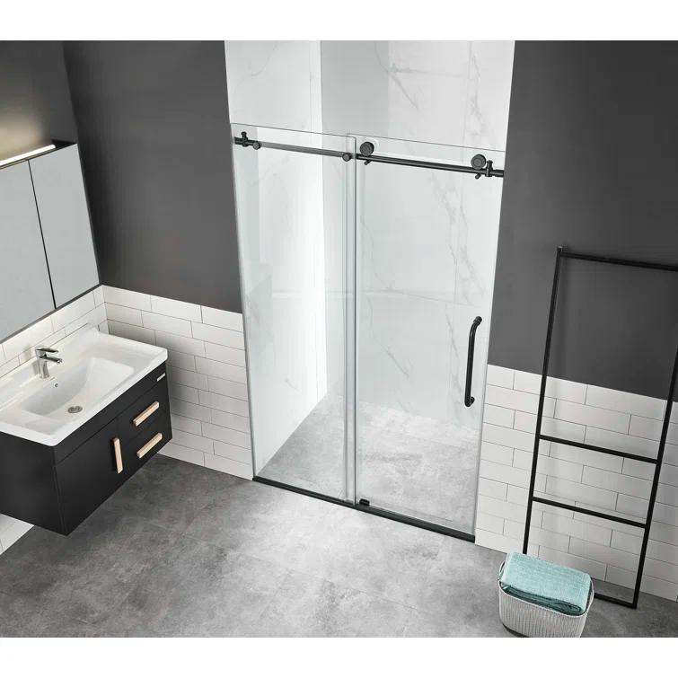 ANZZI SD-AZ13-01MB Madam Series 48" W x 76" H Single Sliding Semi-Frameless Shower Door