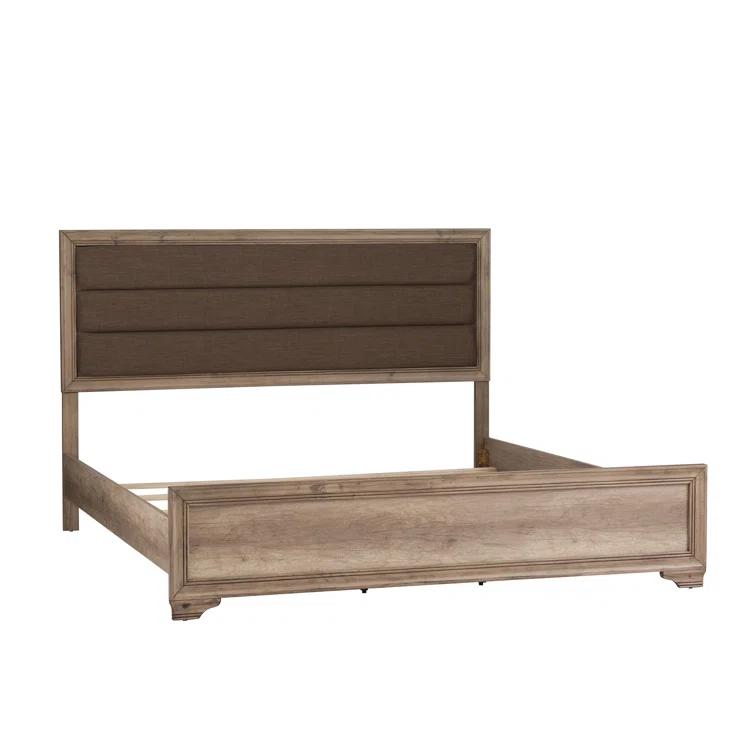 Eleora Upholstered Bed, Dresser & Mirror, Night Stand