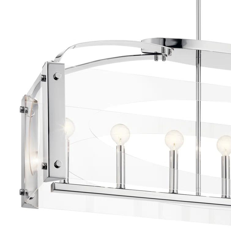 Everly Quinn 7 - Light Dimmable Kitchen Island Square / Rectangle Chandelier