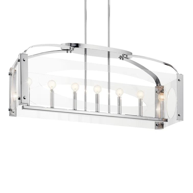 Everly Quinn 7 - Light Dimmable Kitchen Island Square / Rectangle Chandelier