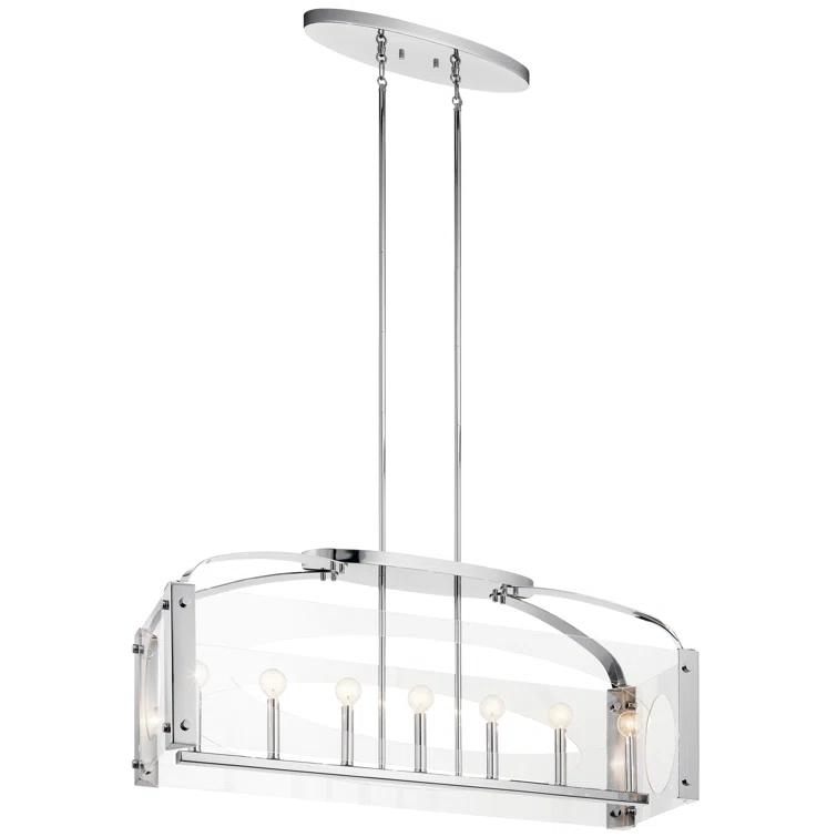 Everly Quinn 7 - Light Dimmable Kitchen Island Square / Rectangle Chandelier
