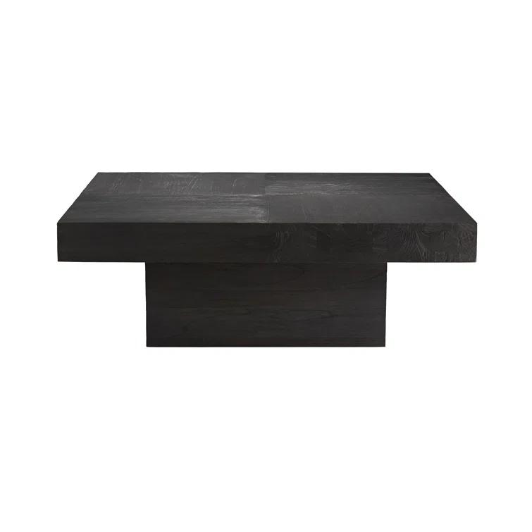 Campbell 39.5'' Charred Blackened Wood Square Coffee Table