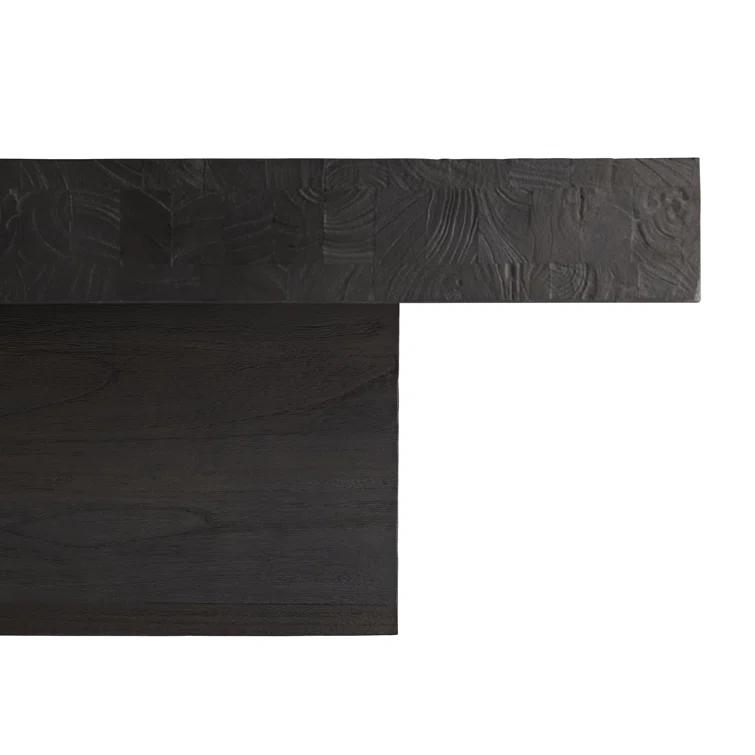 Campbell 39.5'' Charred Blackened Wood Square Coffee Table