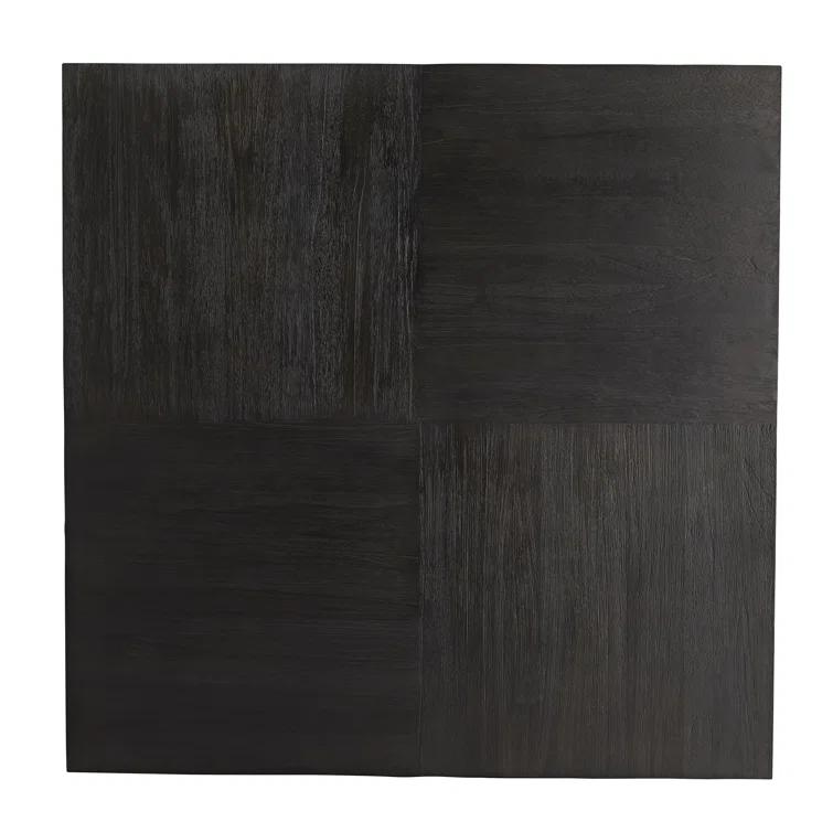 Campbell 39.5'' Charred Blackened Wood Square Coffee Table