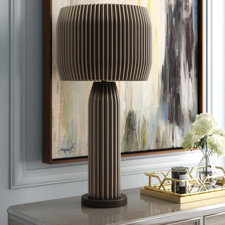 Crimp Table Lamp-Antique Nickel