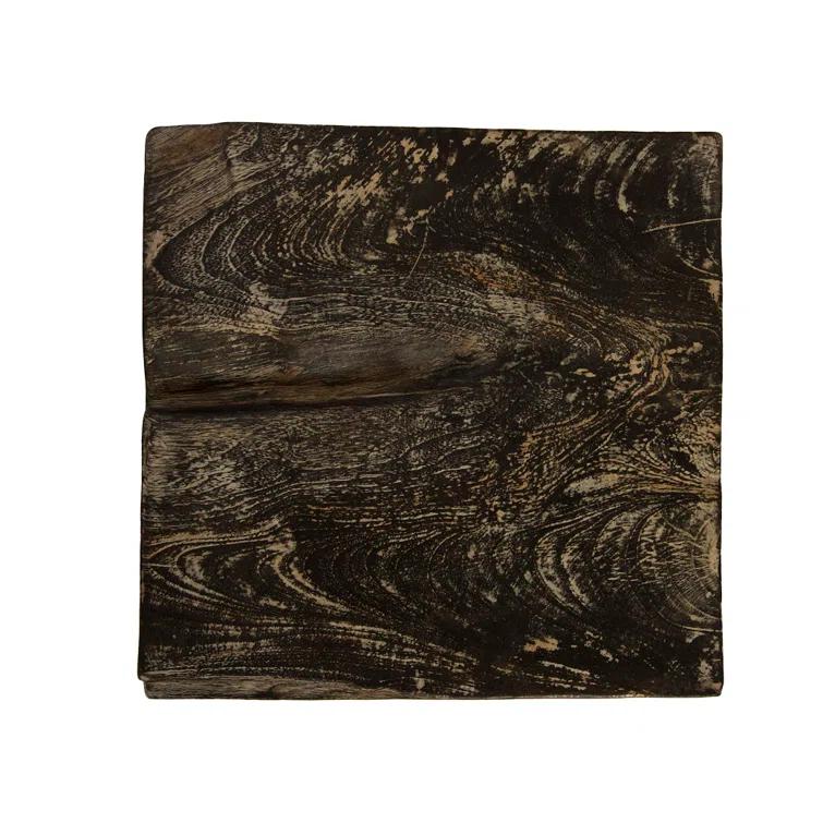 Phillips Collection Black Wash Solid Wood Accent Stool