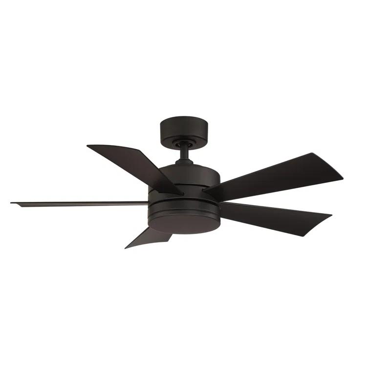 Wynd 5 - Blade Outdoor /Indoor Smart Ceiling Fan with Remote Control and LED Light Kit Included, Works With Alexa and iOS or Android App