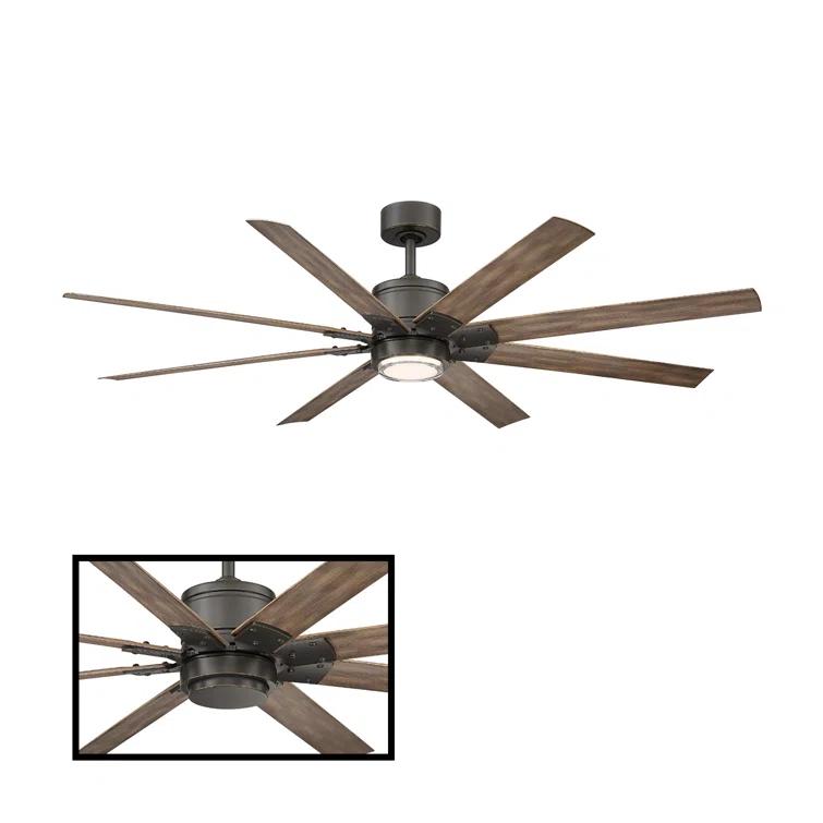 Modern Forms Renegade 8 - Blade Outdoor / Indoor Smart Ceiling Fan with Remote Control and LED Light Kit Included