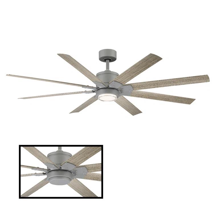 Renegade 8 - Blade Outdoor / Indoor Smart Ceiling Fan with Remote Control and LED Light Kit Included